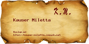 Kauser Miletta névjegykártya